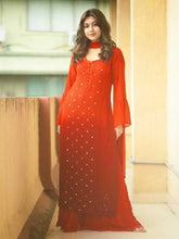 Merlot Red Ring Work Chikankari Kurta Set